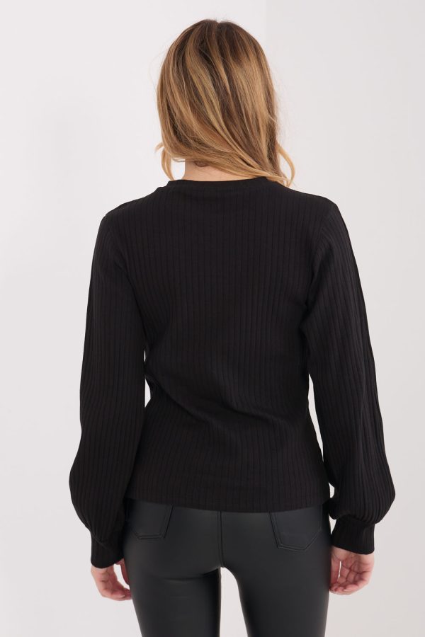 Black Blouse in Women`s Blouses, Tunics with Cotton and Spandex