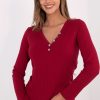 Red Blouse in Women`s Blouses, Tunics with Cotton and Spandex