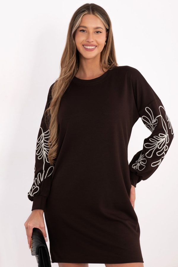 Brown Daydress in Day Dresses with Spandex and Viscose