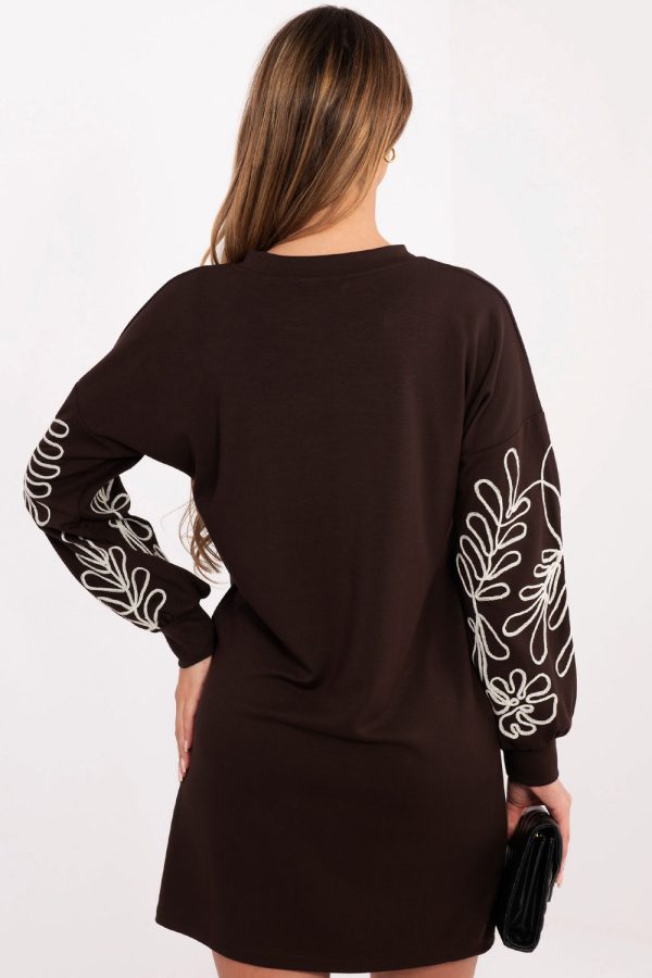 Brown Daydress in Day Dresses with Spandex and Viscose