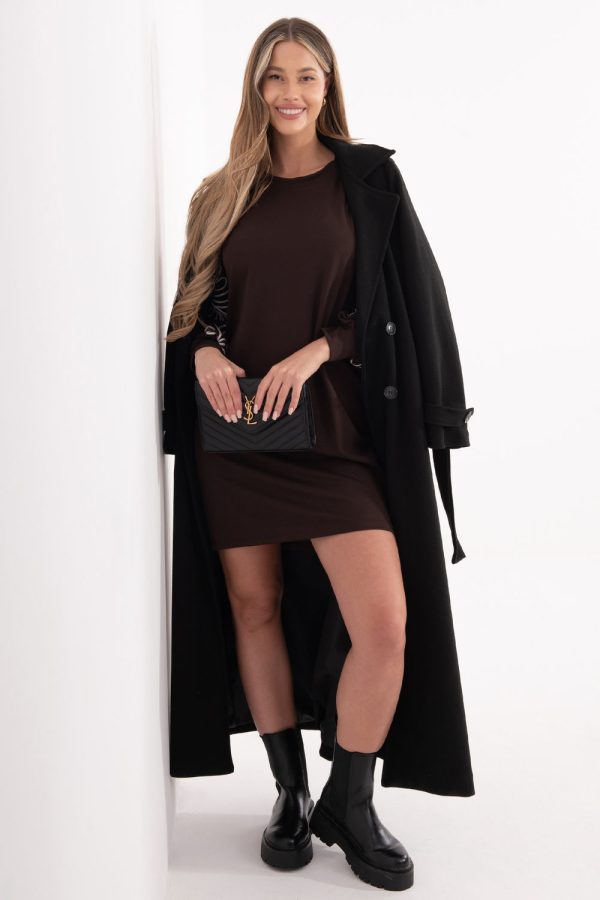 Brown Daydress in Day Dresses with Spandex and Viscose