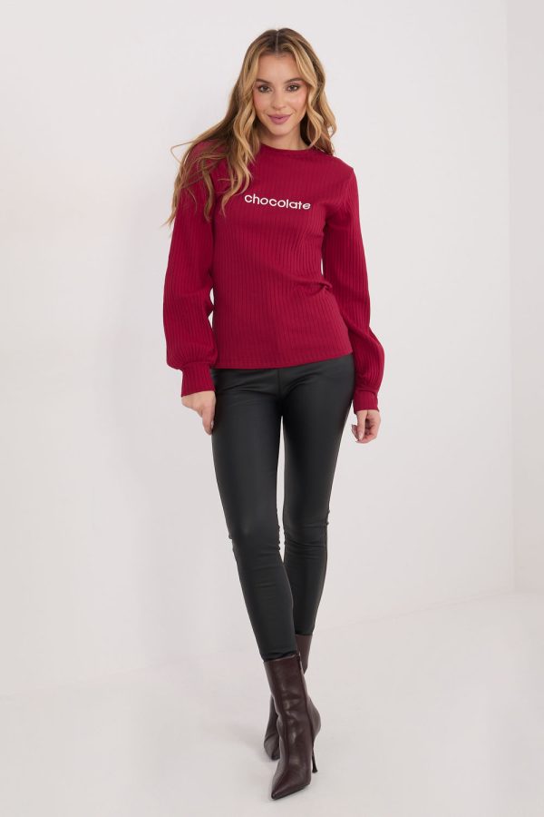 Red Blouse in Women`s Blouses, Tunics with Cotton and Spandex