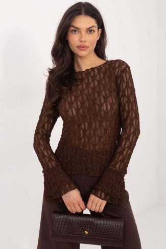brown Lace blouse model 222447 Italy Moda