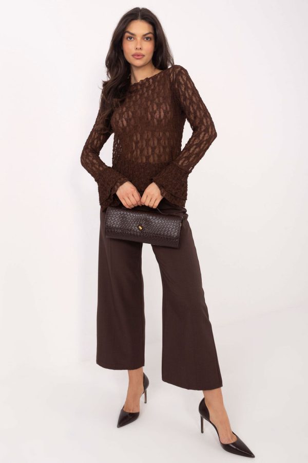 brown Lace blouse model 222447 Italy Moda
