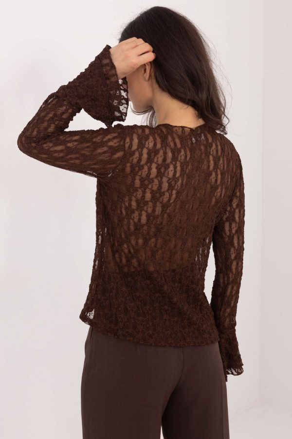 brown Lace blouse model 222447 Italy Moda