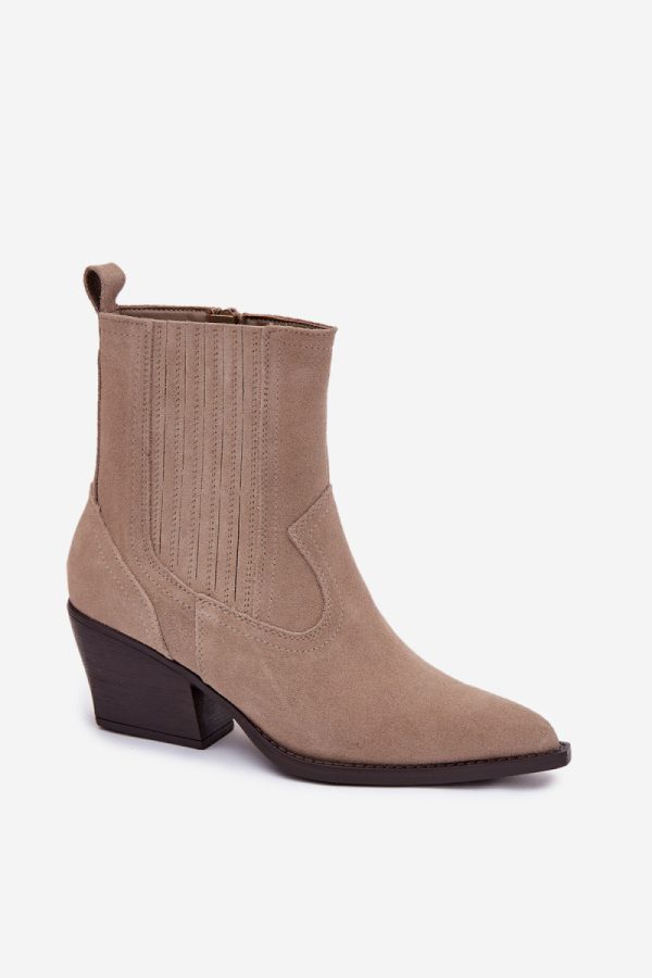 beige Heel boots model 222487 Step in style