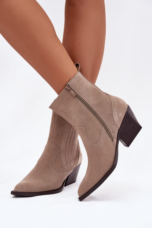 beige Heel boots model 222487 Step in style