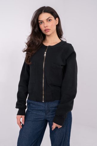 Black Sweatshirt in Sweatshirts For Women with Cotton and Spandex