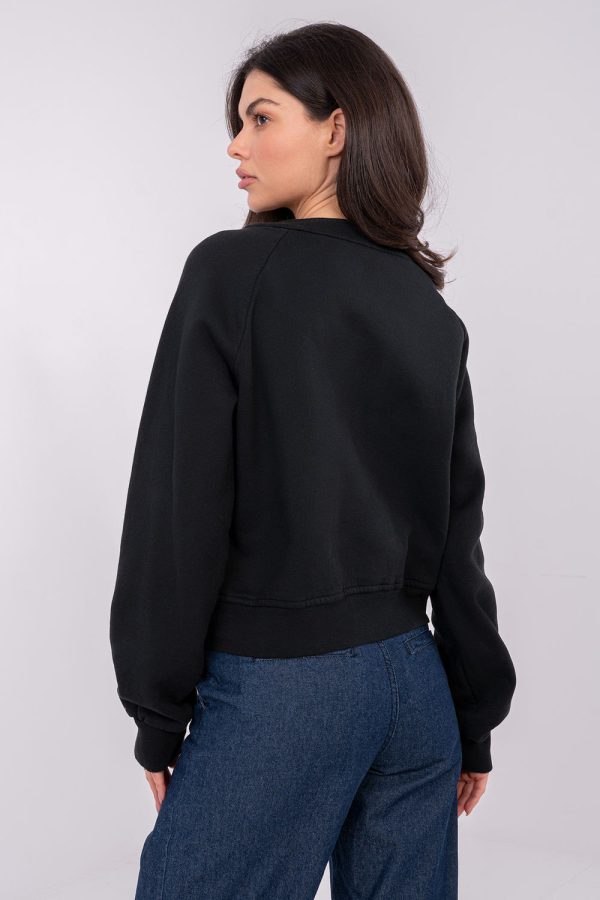 Black Sweatshirt in Sweatshirts For Women with Cotton and Spandex