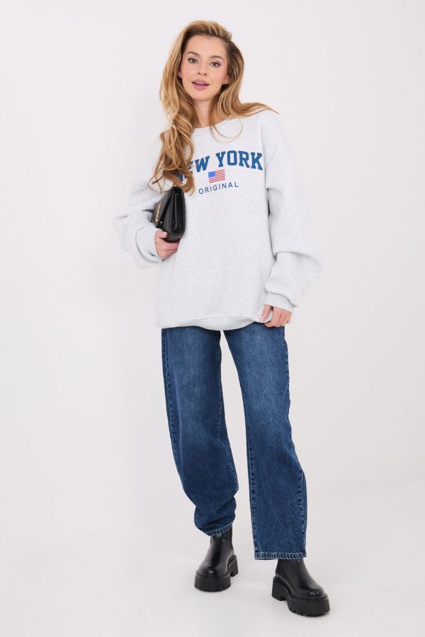 Grey Sweatshirt in Sweatshirts For Women with Cotton and Spandex
