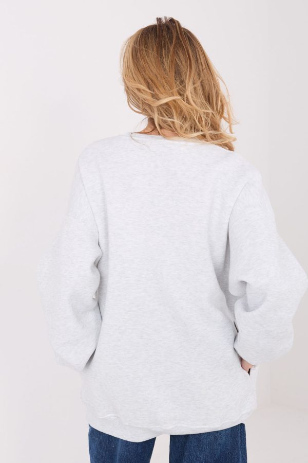 Grey Sweatshirt in Sweatshirts For Women with Cotton and Spandex
