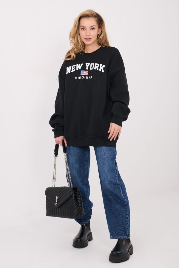 Black Sweatshirt in Sweatshirts For Women with Cotton and Spandex