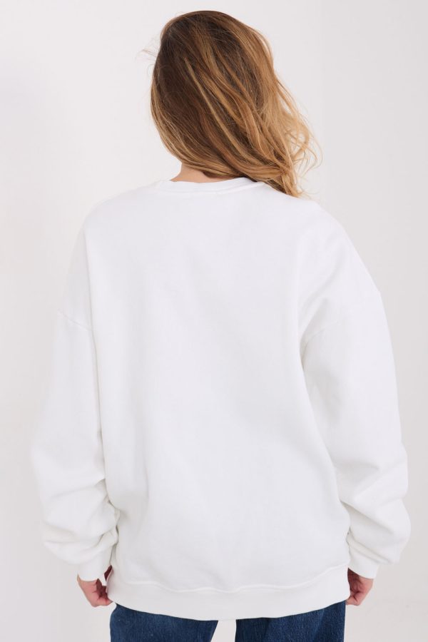 Beige Sweatshirt in Sweatshirts For Women with Cotton and Spandex