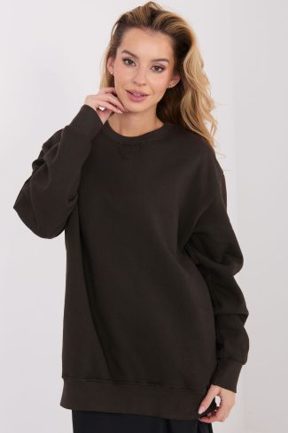 Brown Sweatshirt in Sweatshirts For Women with Cotton and Spandex