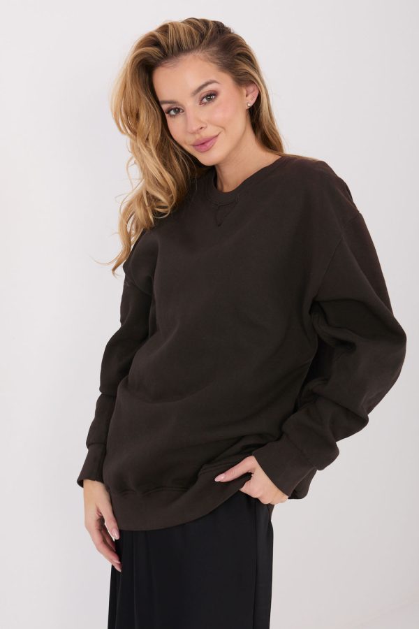 Brown Sweatshirt in Sweatshirts For Women with Cotton and Spandex