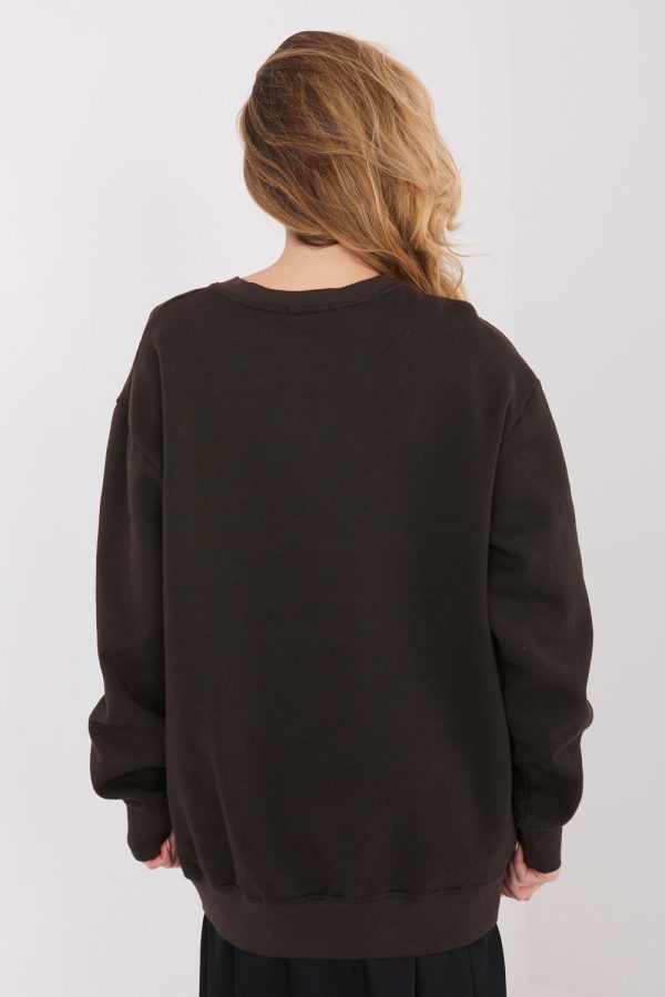 Brown Sweatshirt in Sweatshirts For Women with Cotton and Spandex