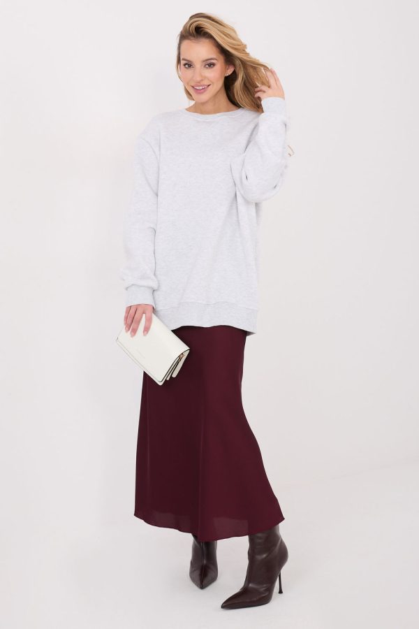 Grey Sweatshirt in Sweatshirts For Women with Cotton and Spandex