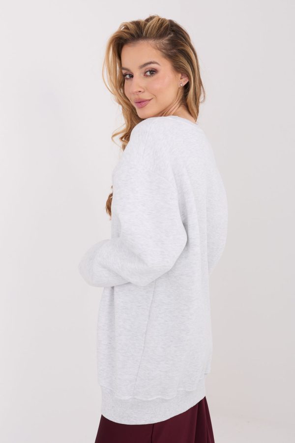 Grey Sweatshirt in Sweatshirts For Women with Cotton and Spandex