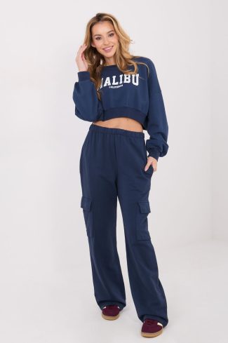 Navy Blue Tracksuit Trousers in Pants, Trousers, Shorts with Cotton and Polyester