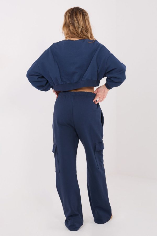Navy Blue Tracksuit Trousers in Pants, Trousers, Shorts with Cotton and Polyester