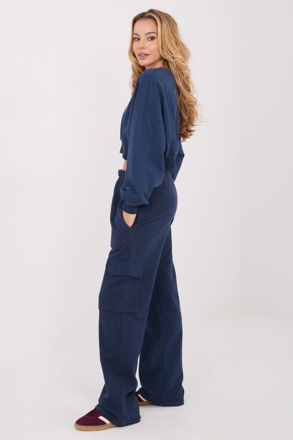 Navy Blue Tracksuit Trousers in Pants, Trousers, Shorts with Cotton and Polyester