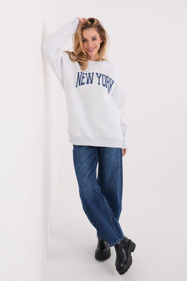 Grey Sweatshirt in Sweatshirts For Women with Cotton and Spandex