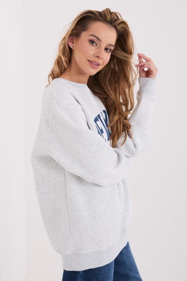 Grey Sweatshirt in Sweatshirts For Women with Cotton and Spandex
