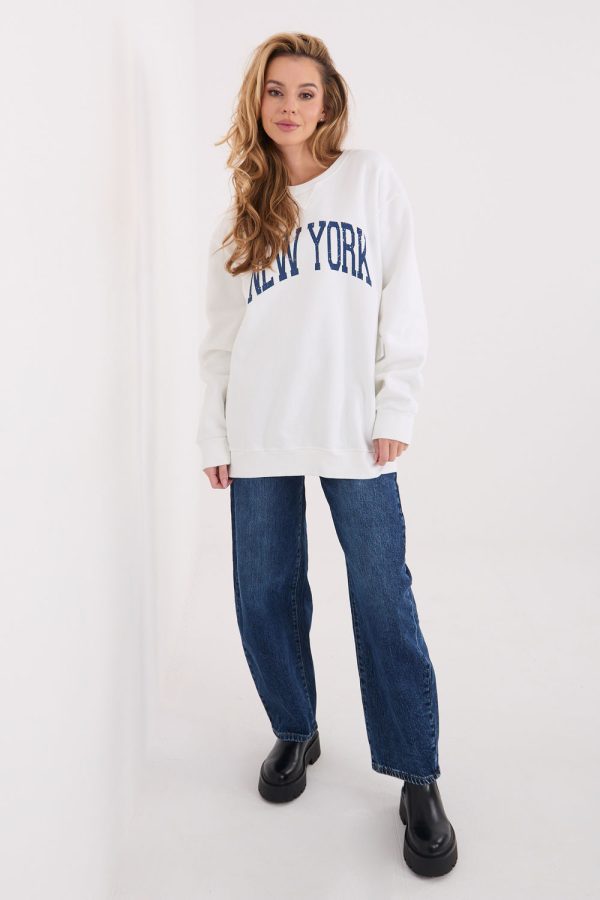 Beige Sweatshirt in Sweatshirts For Women with Cotton and Spandex