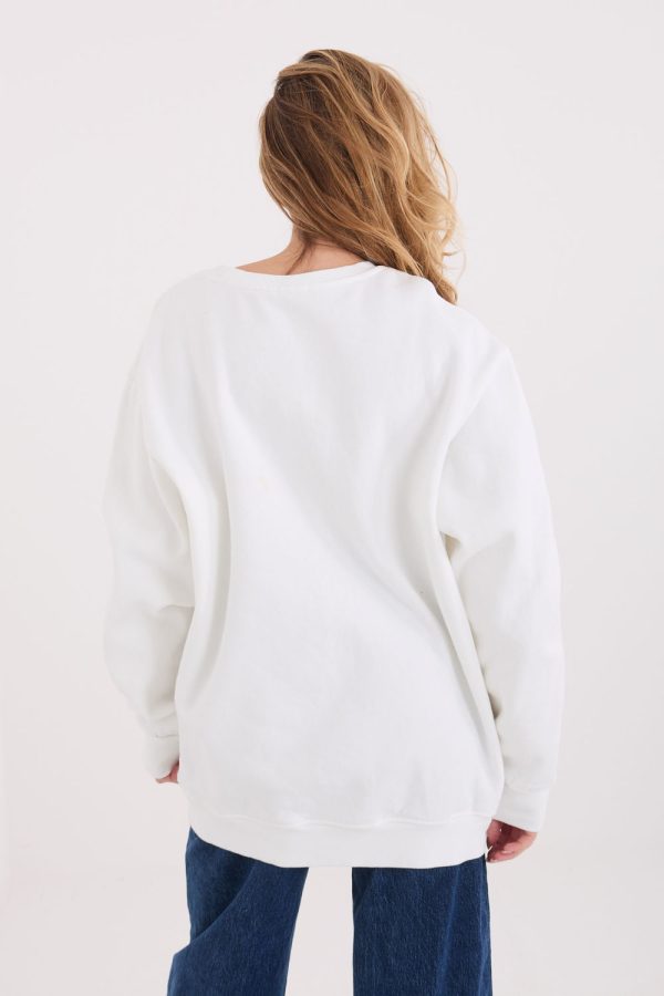 Beige Sweatshirt in Sweatshirts For Women with Cotton and Spandex