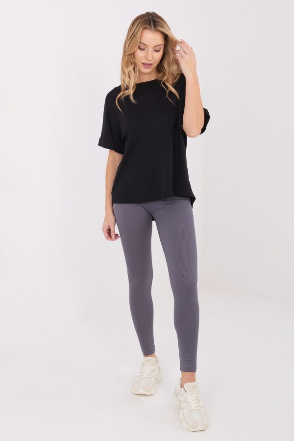 Black Blouse in Women`s Blouses, Tunics with Cotton and Modal