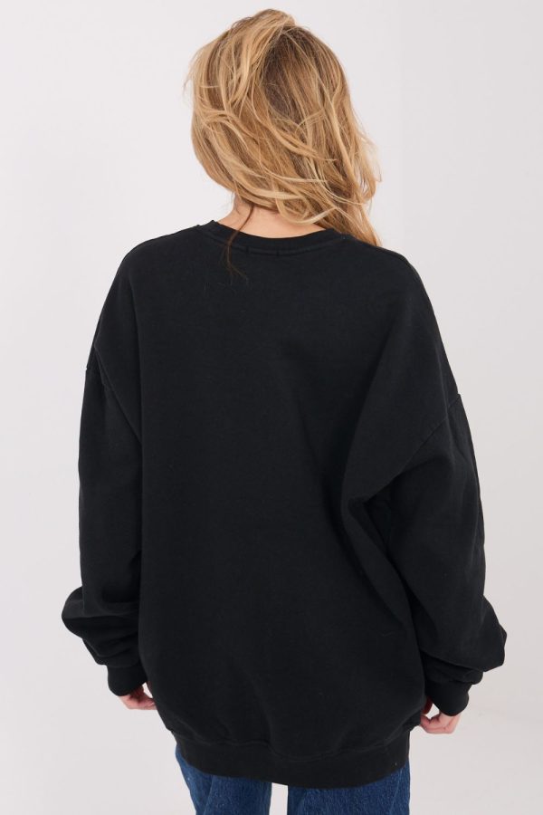 Black Sweatshirt in Sweatshirts For Women with Cotton and Spandex