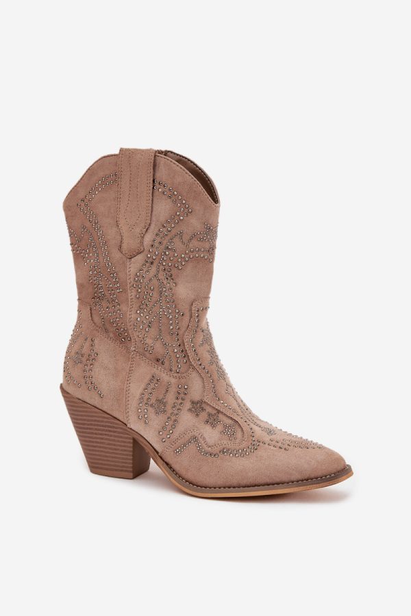 beige Heel boots model 222513 Step in style