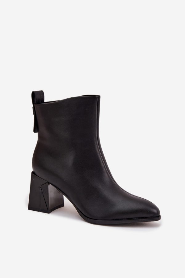 Black Heel Boots in Women`s Ankle Boots & Booties with Fabric, Warmers, Footbed, Upper Height and Heel Height