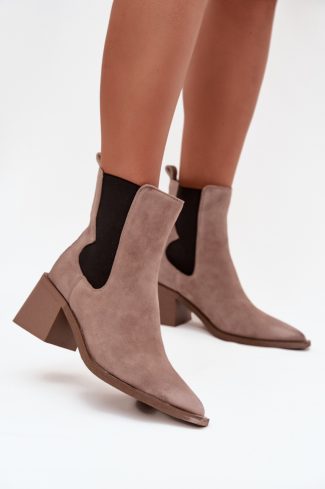 beige Heel boots model 222524 Step in style