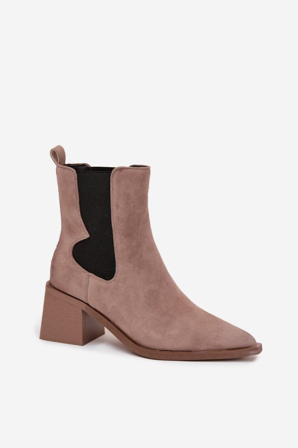 beige Heel boots model 222524 Step in style