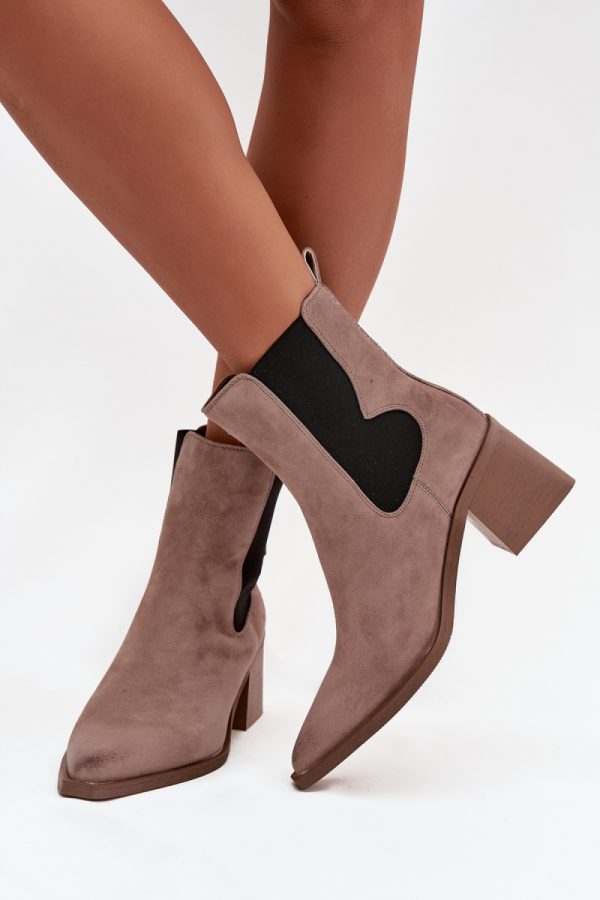 beige Heel boots model 222524 Step in style