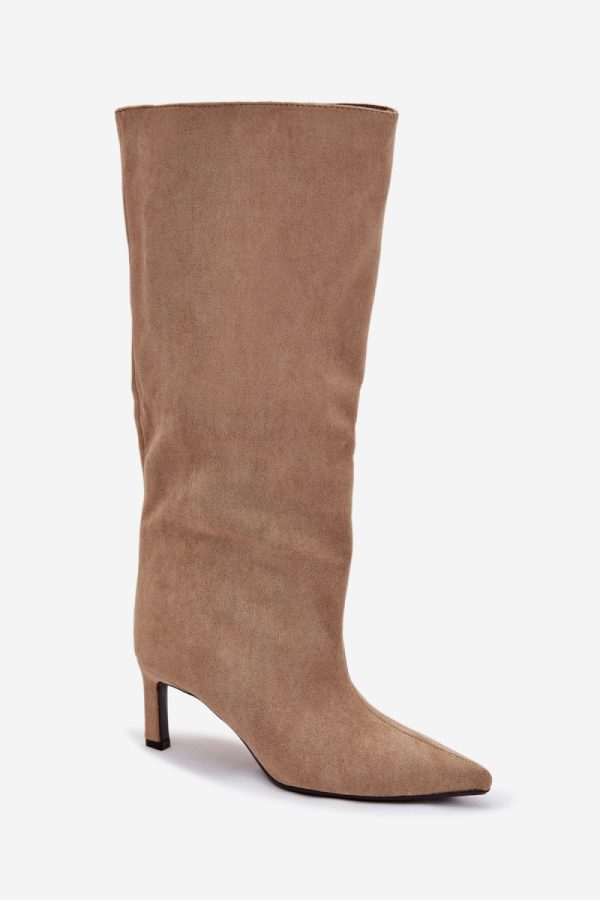 beige Heel boots model 222533 Step in style