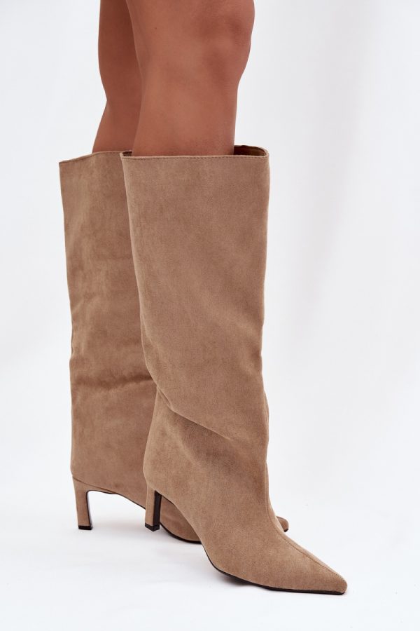 beige Heel boots model 222533 Step in style