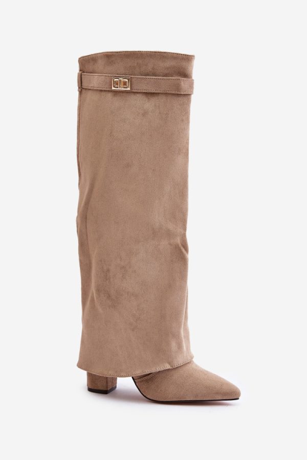beige Heel boots model 222536 Step in style