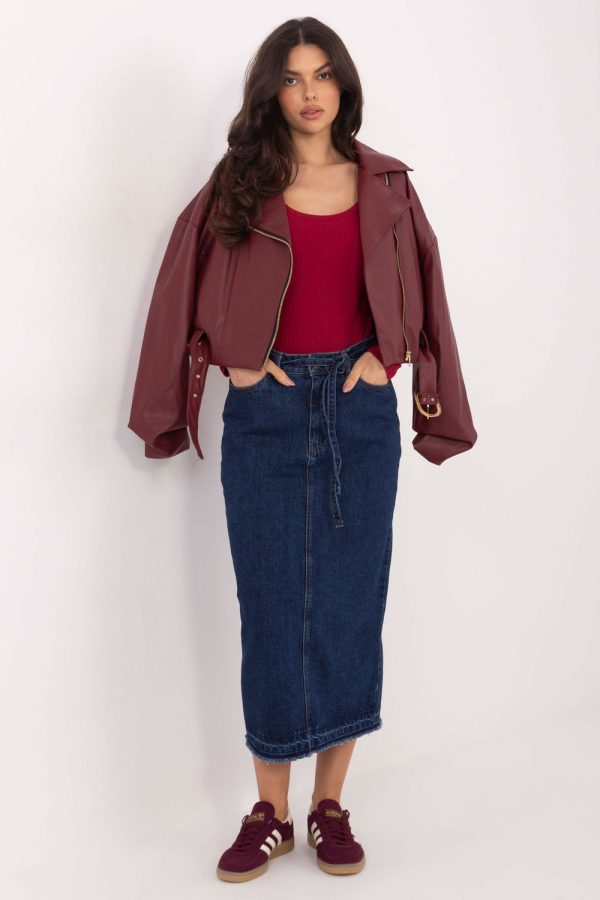 Navy Blue Skirt in Skirts with Cotton