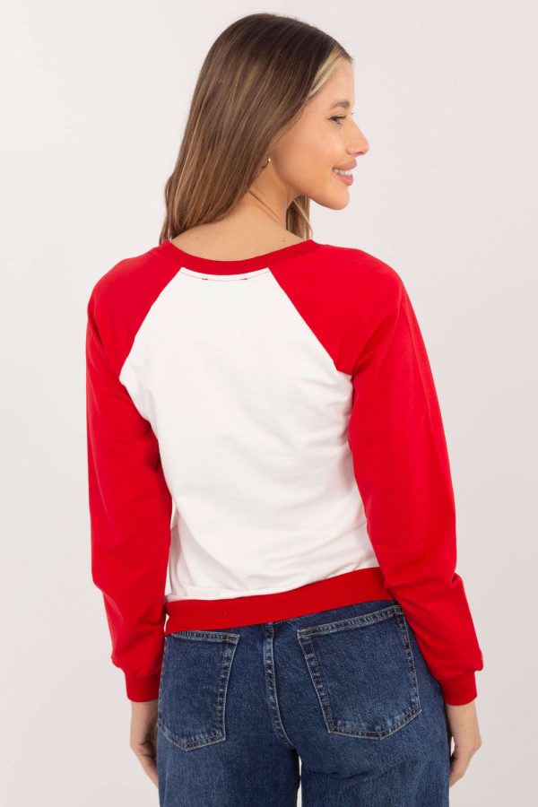 Red Sweatshirt in Sweatshirts For Women with Cotton, Spandex and Polyester