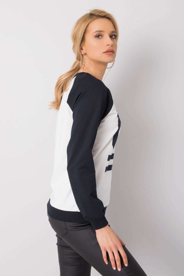 Navy Blue Sweatshirt in Sweatshirts For Women with Cotton, Spandex and Polyester