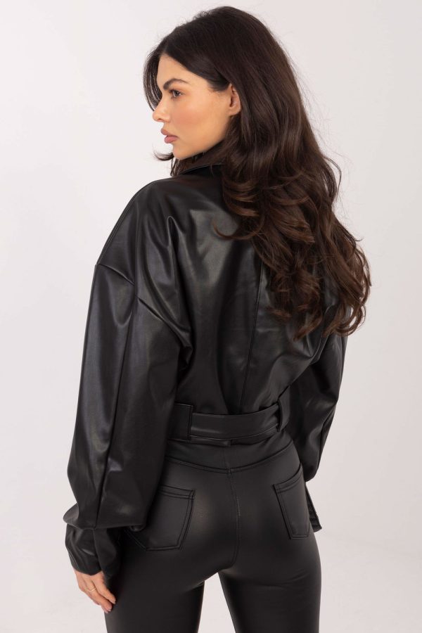 Black Jacket in Women`s Coats, Jackets with Polyurethane and Polyester