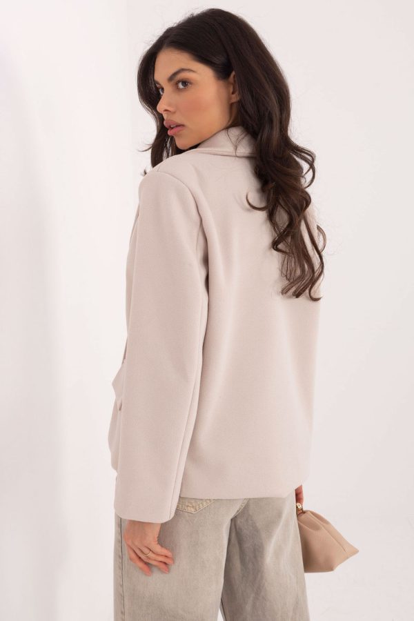 Beige Coat in Women`s Coats, Jackets with Polyester