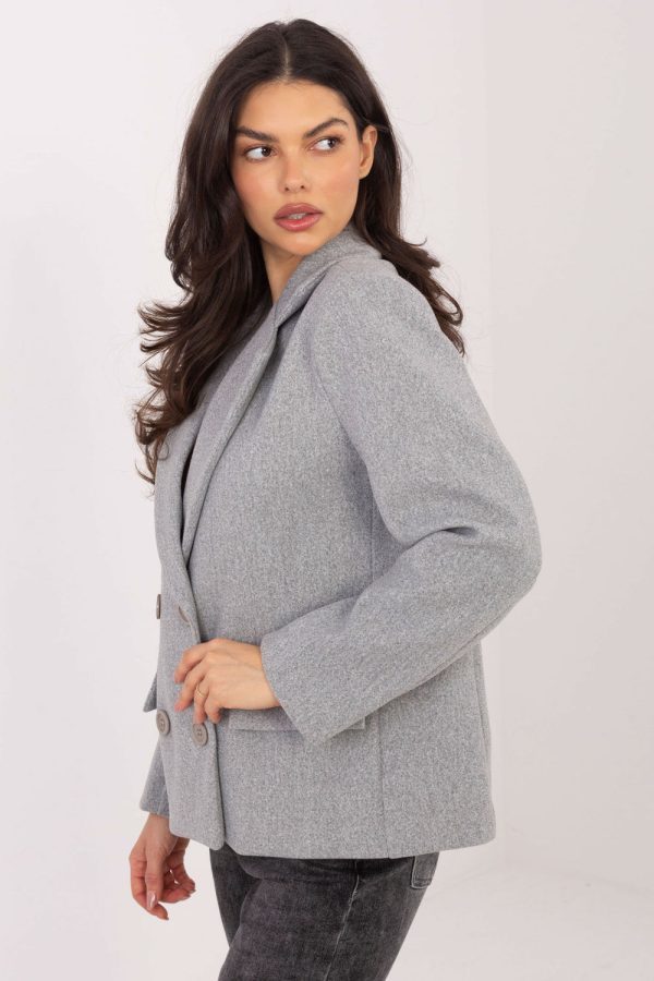 Grey Coat in Women`s Coats, Jackets with Polyester