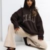 Brown Sweatshirt in Sweatshirts For Women with Cotton and Spandex