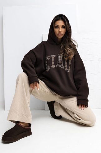 Brown Sweatshirt in Sweatshirts For Women with Cotton and Spandex