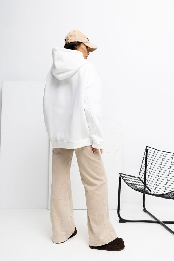 Beige Sweatshirt in Sweatshirts For Women with Cotton and Spandex