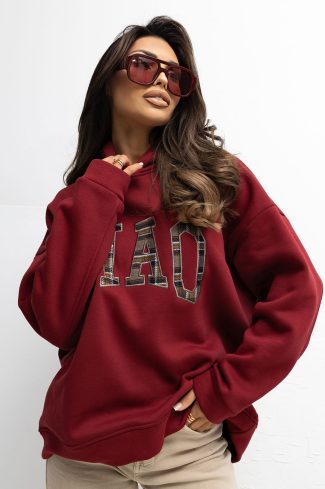 Red Sweatshirt in Sweatshirts For Women with Cotton and Spandex