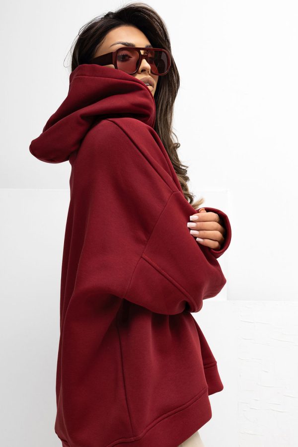 Red Sweatshirt in Sweatshirts For Women with Cotton and Spandex